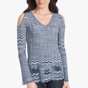 WHBM ZIGZAG cold Shoulder Sweater
